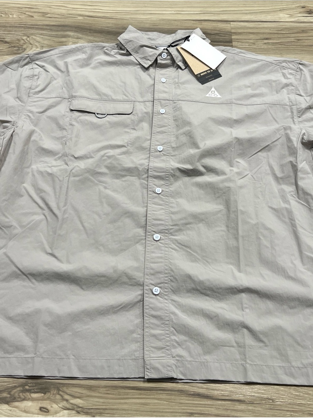 Nike ACG Orb Weaver UV Repel Grey Short Sleeve Shirt Men’s Large HJ2883-009 $110